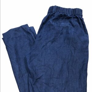 J Crew size black label 6T navy blue linen blend pants